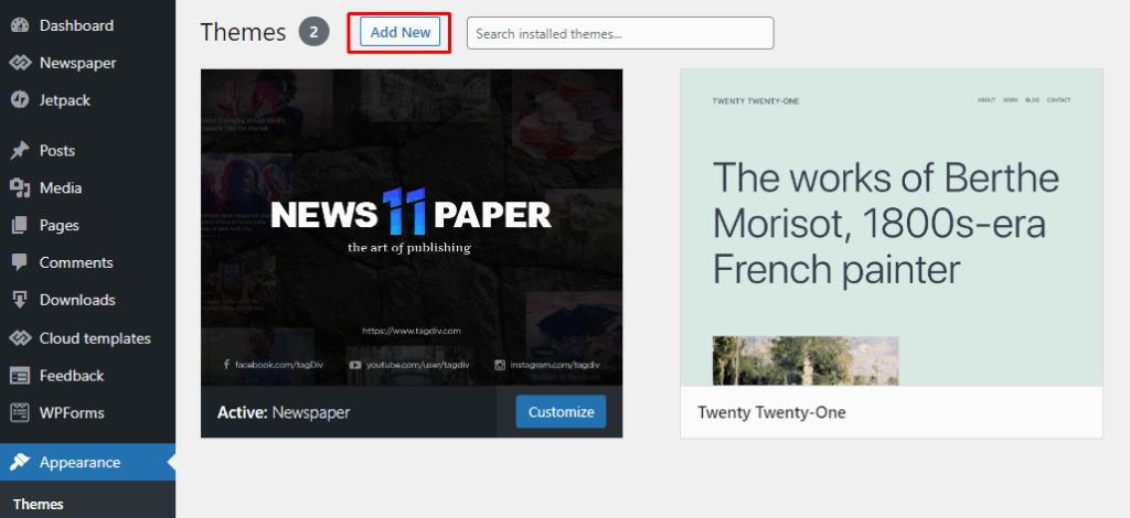 install-tema-wordpress