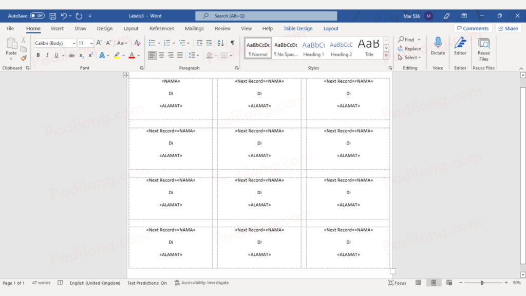 4 Cara Membuat Label Undangan Otomatis di Word dan Excel 11 membuat label undangan otomatis